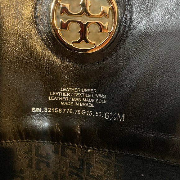 Tory Burch Junction Tall Riding Boots Black Tumbled Leather Size 6 1/2 M - Picture 2 of 6